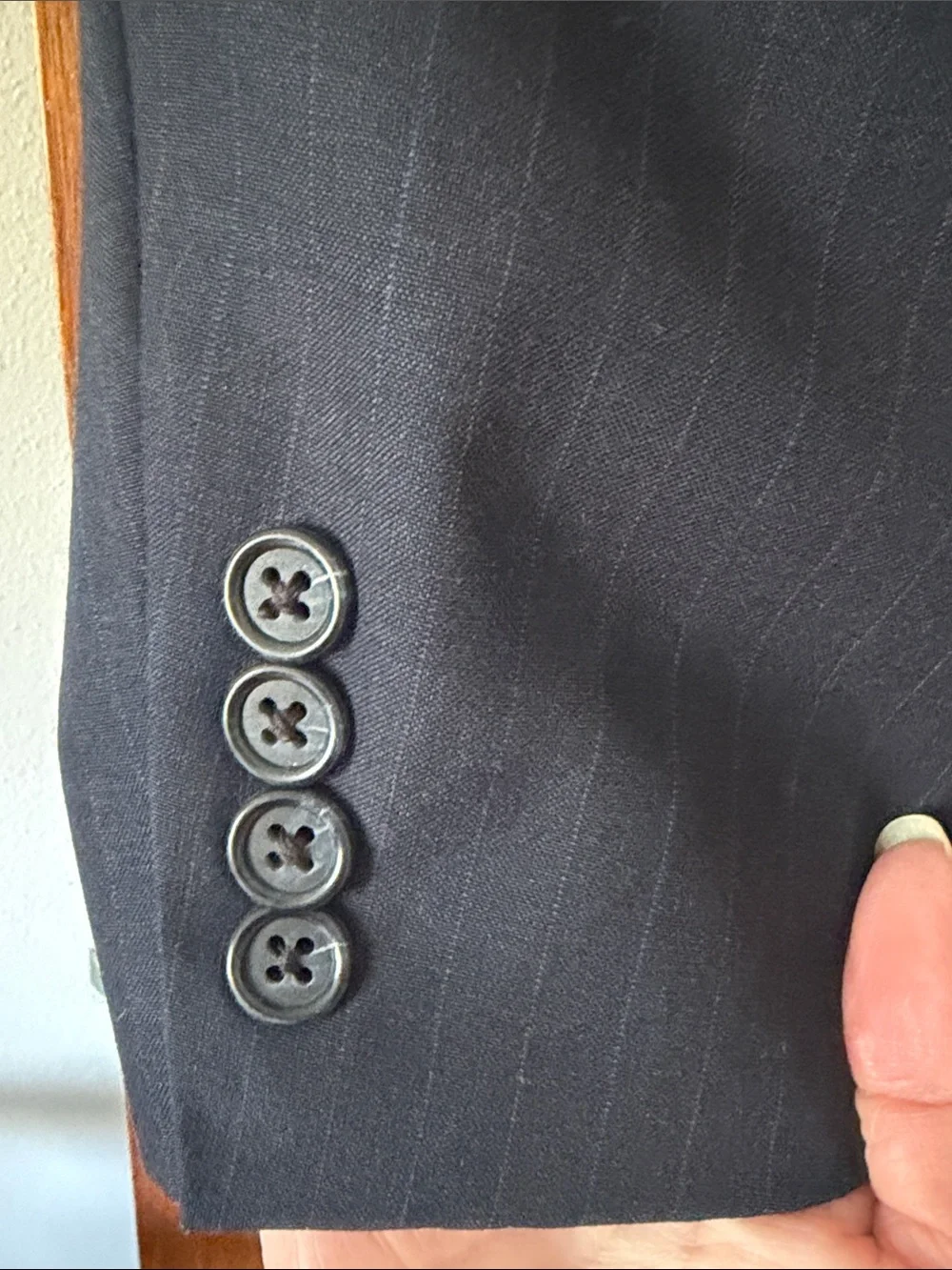 Hart Schaffner Marx Navy Pinstripe Suit Jacket and Dress Pants